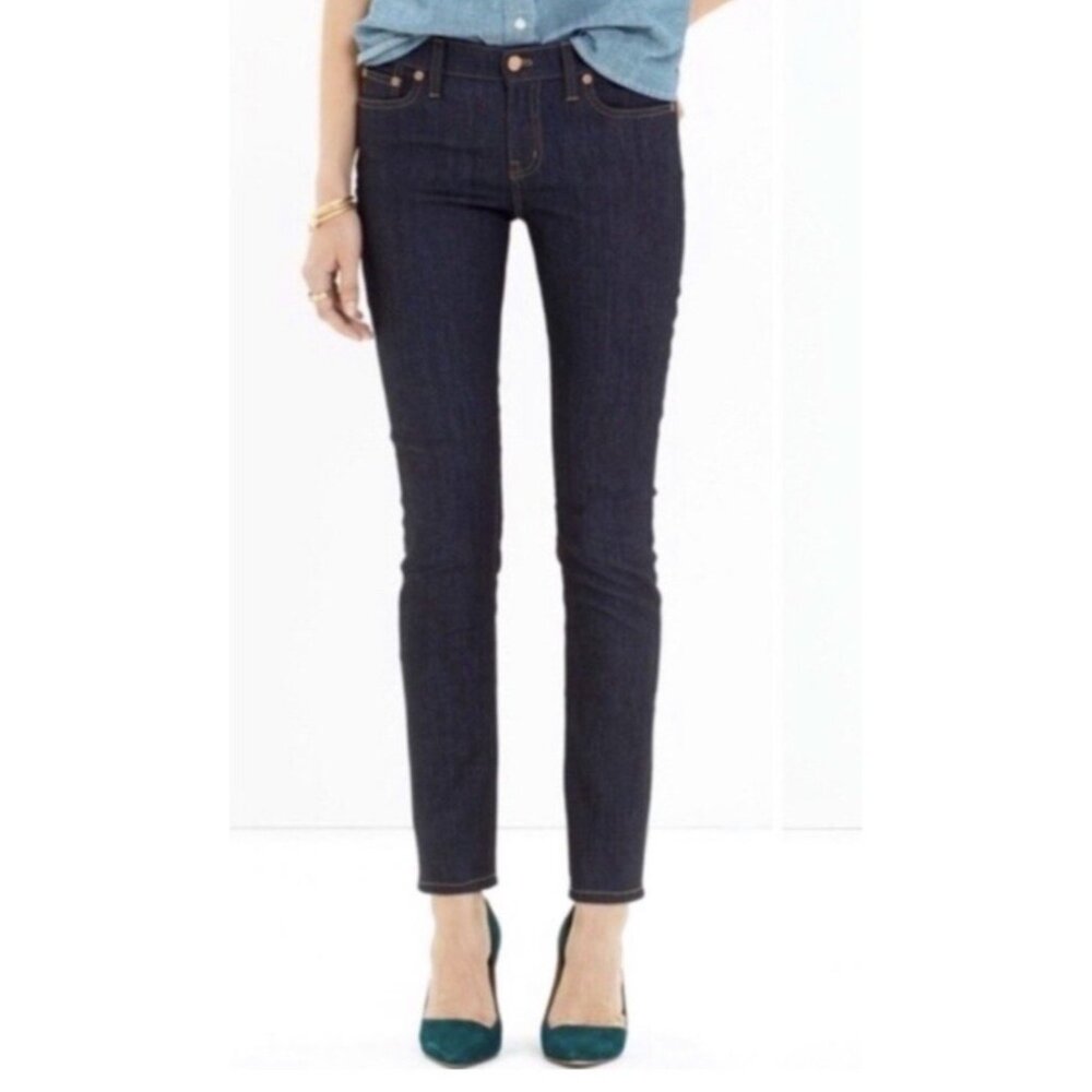 Madewell Alley Straight Dark Wash Denim Jeans Size 25 Dark Blue Denim Stretch